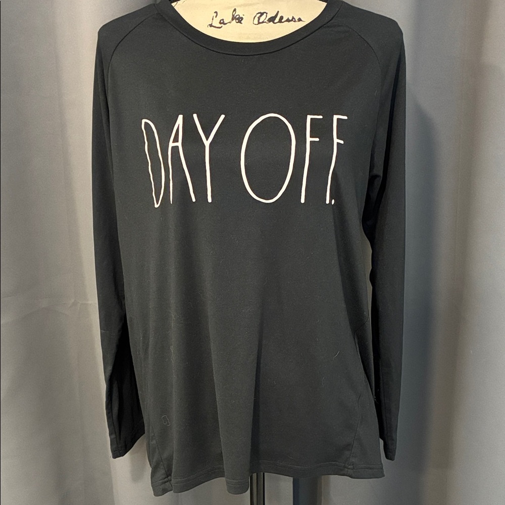 Rae Dunn Black Long Sleeve Graphic Sleep Top